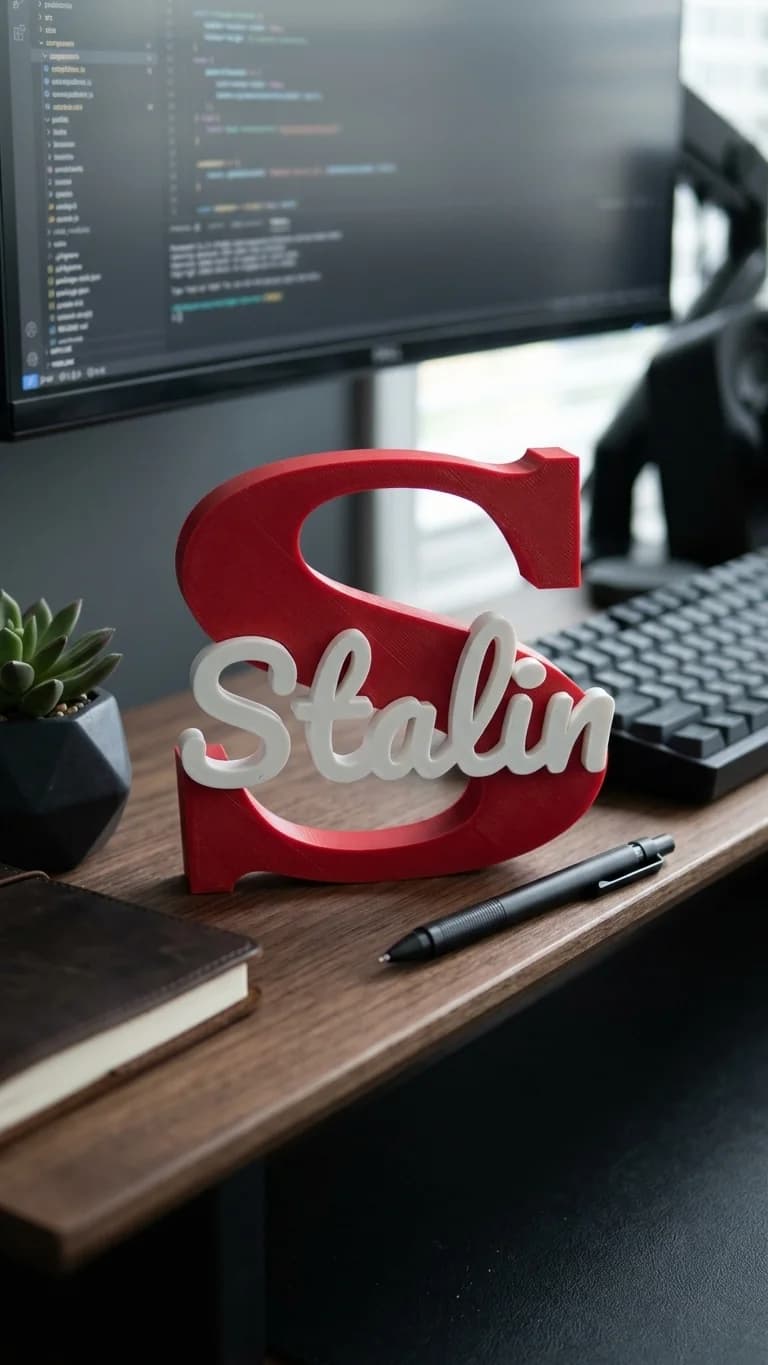Customizable Monogram Letter & Name Desk Stand thumbnail 5