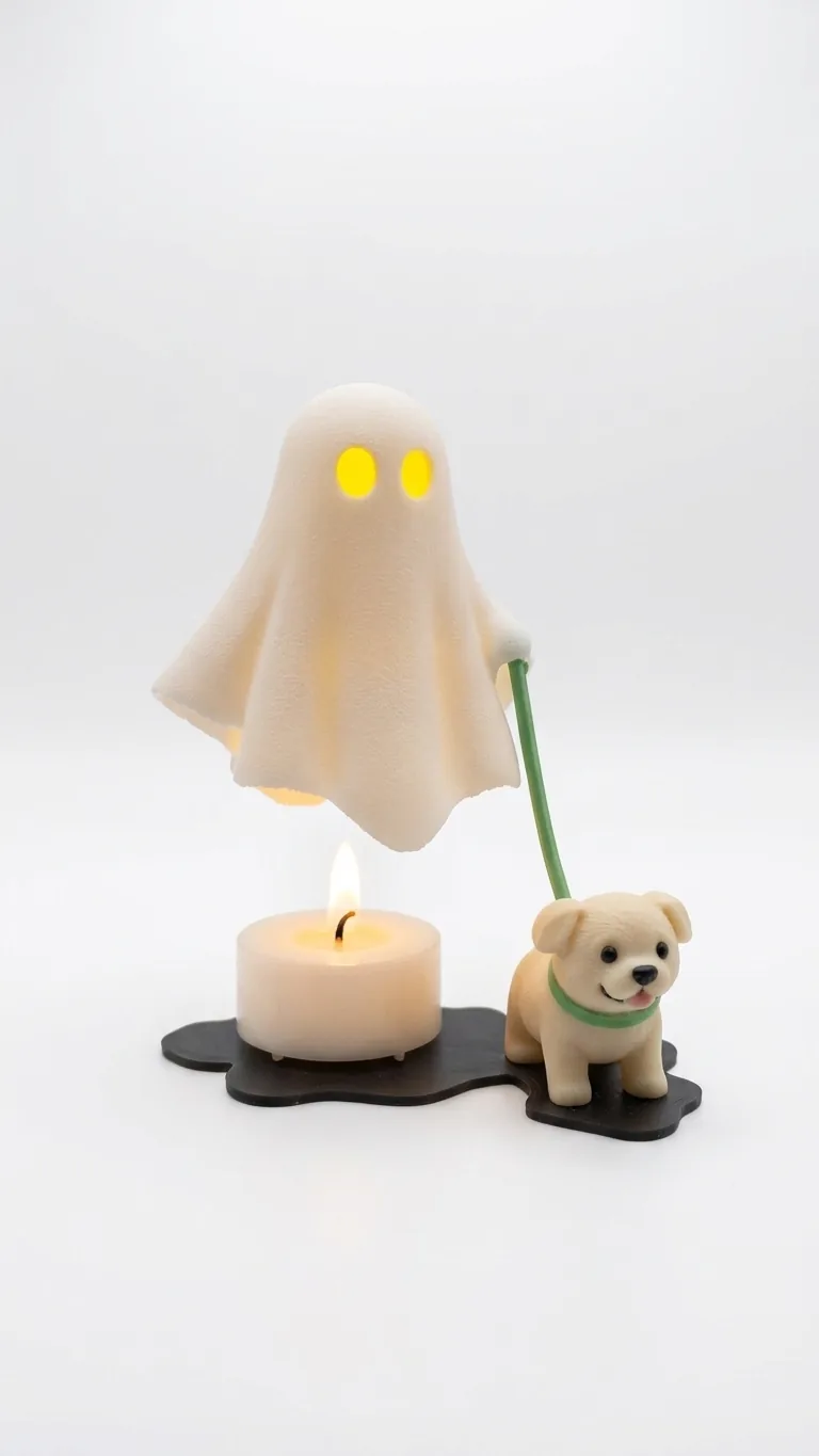 Ghost Walking Dog Tealight Holder – Cute 3D Printed Candle Holder