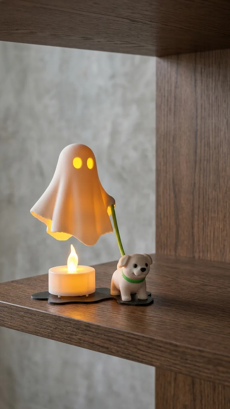 Ghost Walking Dog Tealight Holder – Cute 3D Printed Candle Holder thumbnail 3