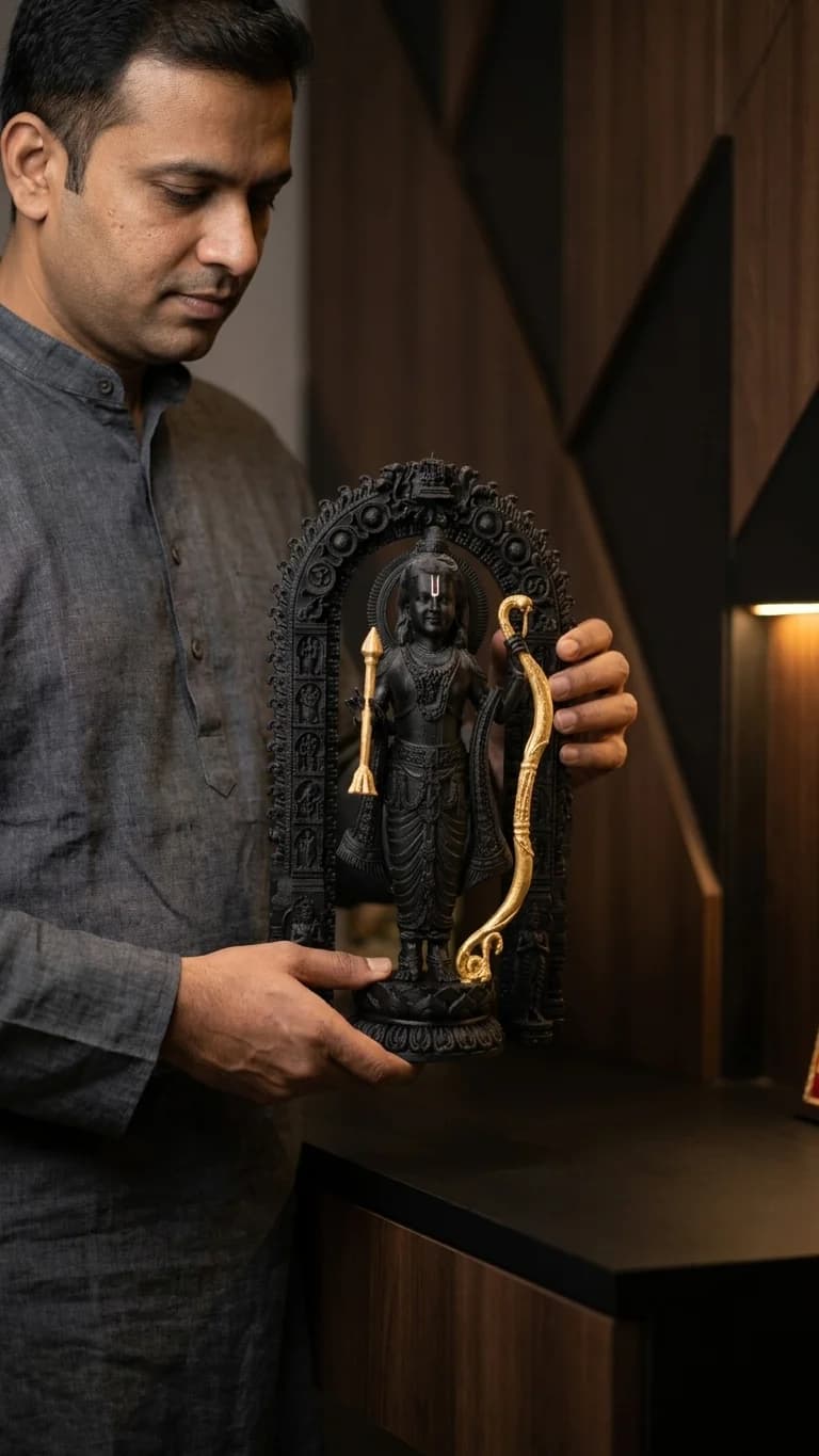 Ayodhya Ram Lalla Sacred Idol 3D Sculpture thumbnail 3