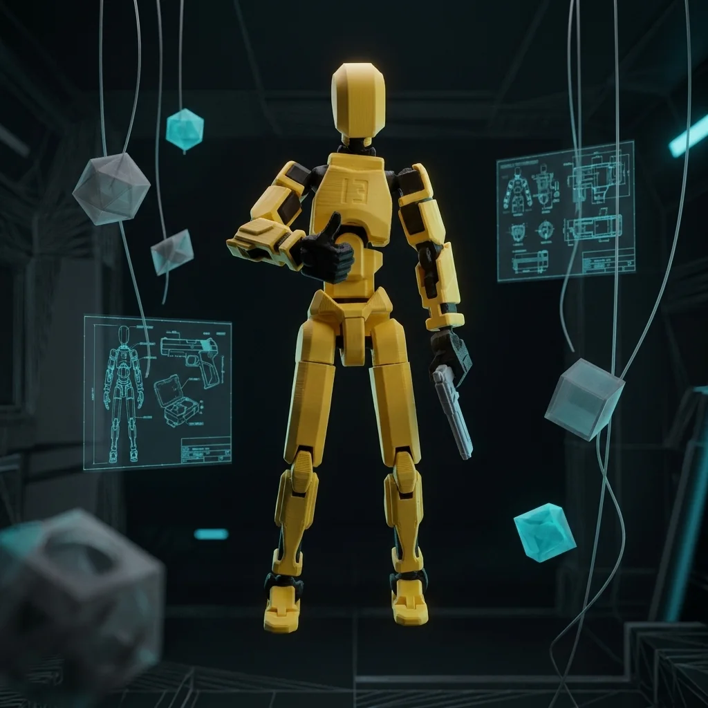 Articulated Robot Action Figure – Poseable 3D Printed Desk Toy gallery image 2
