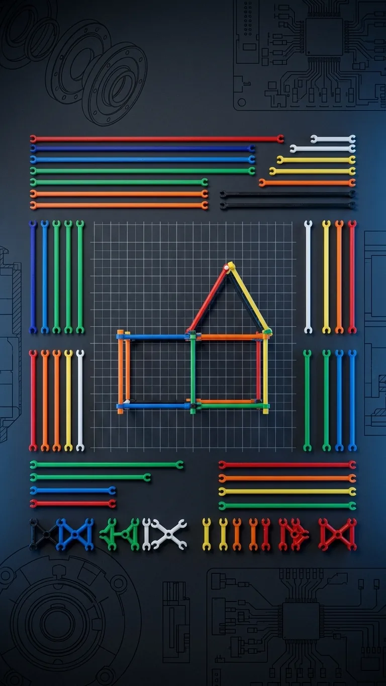 STEM Building Bars Construction Set of 20 – 3D Printed Educational Toy
