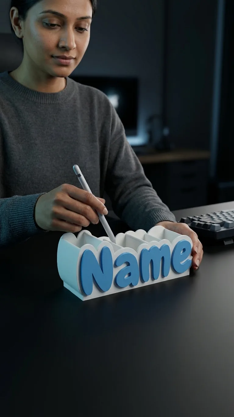 Custom Name Desk Organizer – Personalised 3D Printed Pen Holder gallery image 3