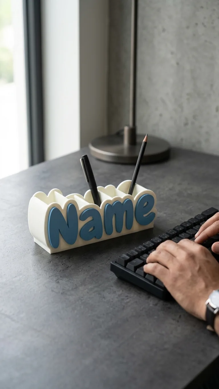 Custom Name Desk Organizer – Personalised 3D Printed Pen Holder gallery image 4