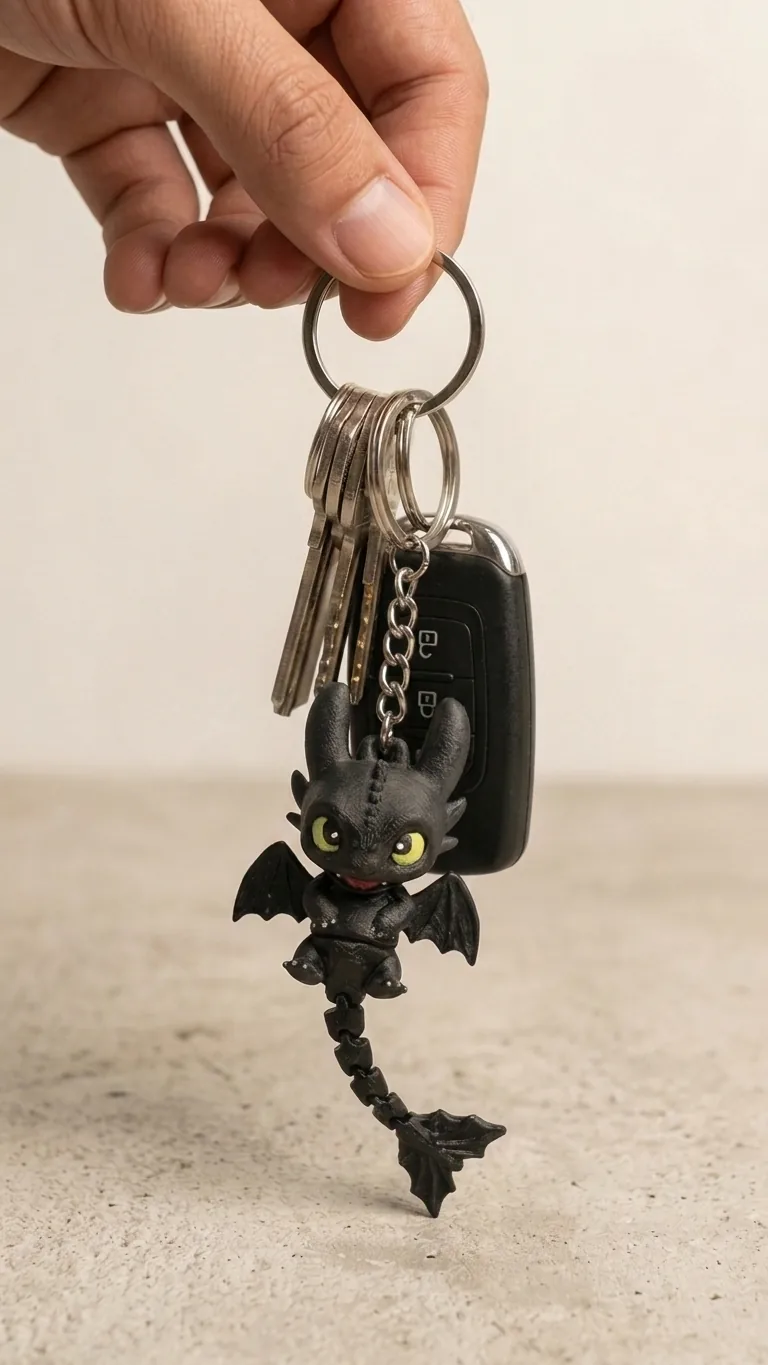Cute Articulated Dragon Keychain – 3D Printed Bag Charm gallery image 3