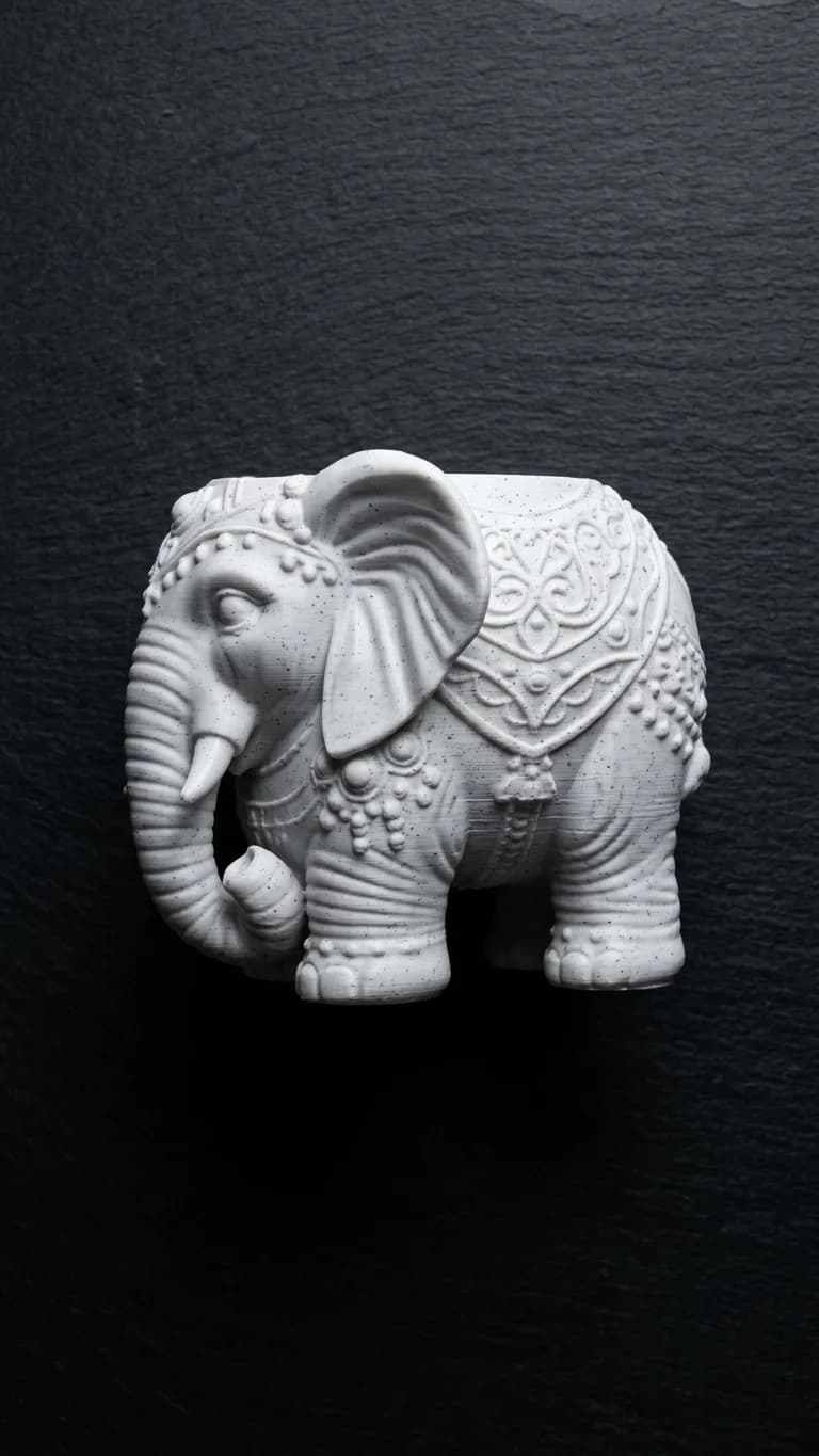 Royal Carved Elephant Decorative Planter & Vase - view 1