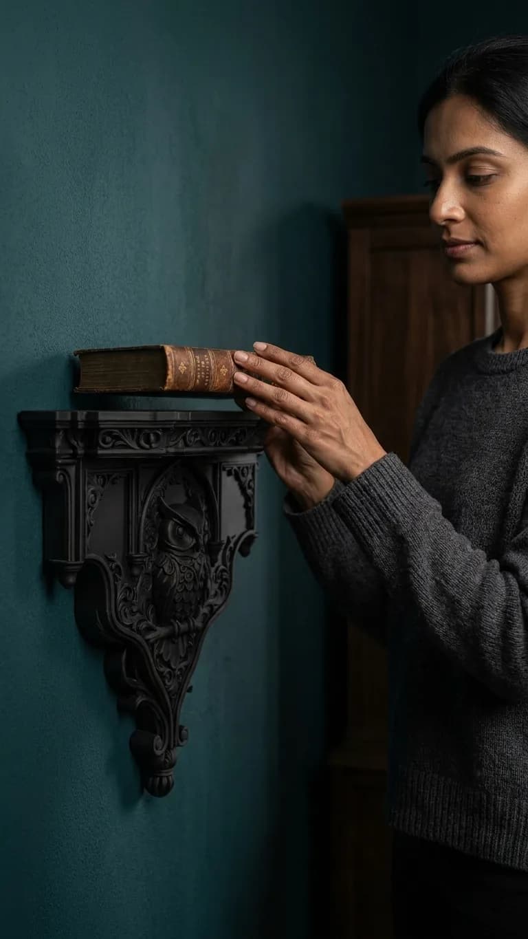 Gothic Owl Wall Shelf – 3D Printed Dark Academia Decor gallery image 3