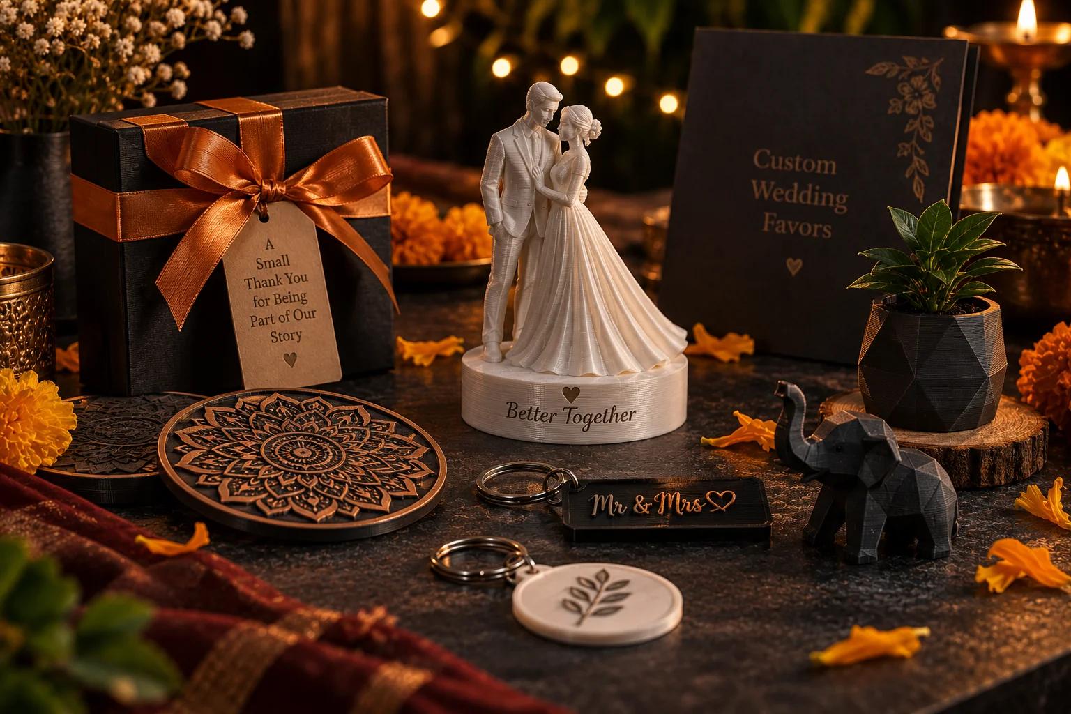 Custom Wedding Return Gifts in Hyderabad, Why 3D Printed Favours Are Trending